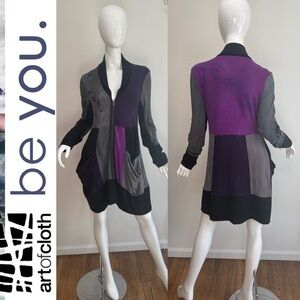 Art of Cloth Art To Wear Lagonlook Longline Cocoon Slouchy Zip Dress Tunic